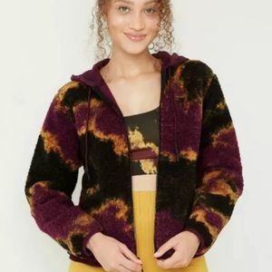 Joy Lab Full Zip Marble Sherpa Jacket With Hood